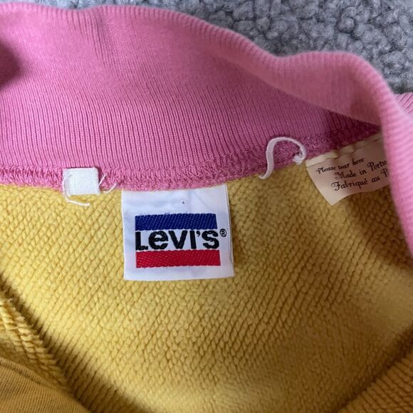 SAMPLE Levi's Vintage Clothing‎ Fleece Cardigan Lemon Orange mens size Medium - Picture 2 of 9
